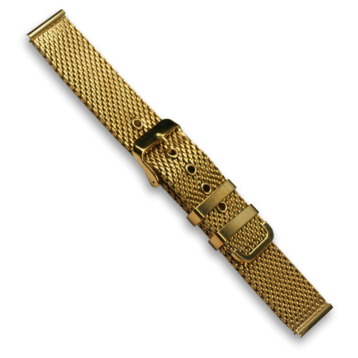 Gold Plated Stainless Steel Mesh Milanese Watch Strap Bracelet Buckle Shark